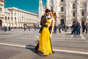 Fashion Editorial in front of Duomo di Milano Fashion Editorial in front of Duomo di Milano